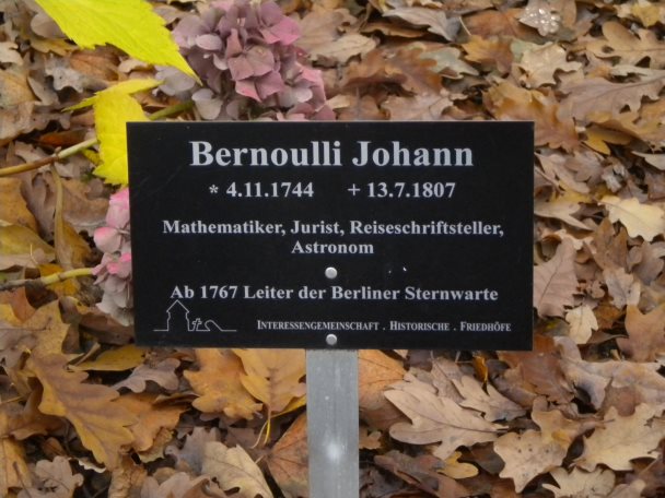 Grabstaette fuer / grave of Johann III Bernoulli