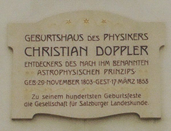 Geburtshaus von C. Doppler /
Birthplace of C. Doppler