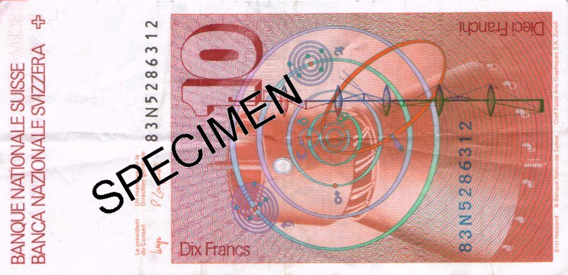 10 SFr Banknote 
(Rueckseite)
