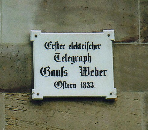 Tafel zu Carl Friedrich Gauss und Wilhelm Weber /
Plaque for Carl Friedrich Gauss and Wilhelm Weber