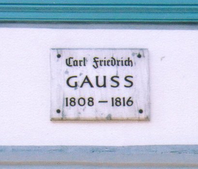 Tafel zu Carl Friedrich Gauss /
Plaque for Carl Friedrich Gauss