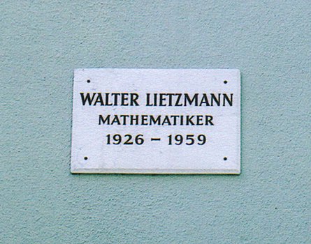 Tafel zu Walter Lietzmann /
Plaque for Walter Lietzmann