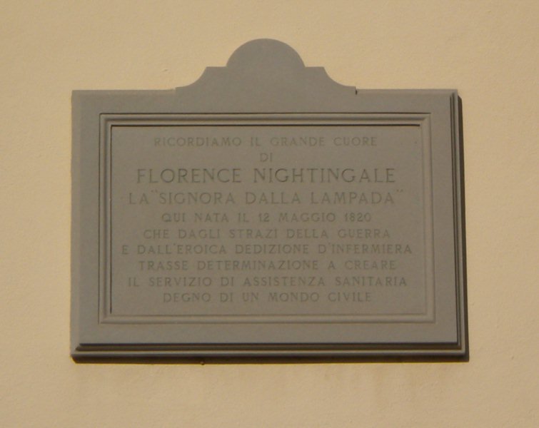 Tafel zu F. Nightingale /
Plaque for F. Nightingale