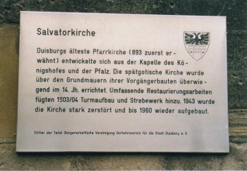 Informationen zur Salvatorkirche /
Information concerning the church Salvatorkirche