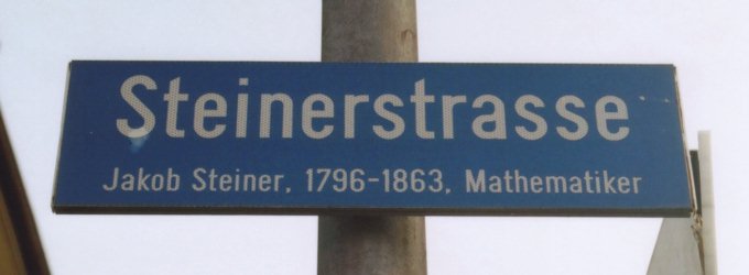 Strassenschild zur Steinerstrasse /
Street-sign for Steinerstrasse