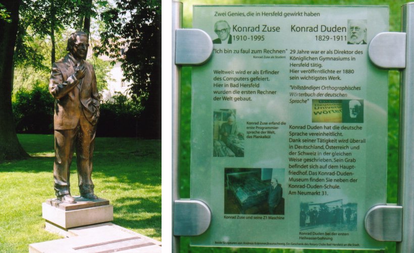 Denkmal zu K. Zuse und K. Duden / 
Monument of K. Zuse and K. Duden